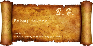 Bakay Hektor névjegykártya